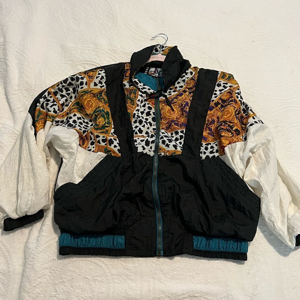 Vintage 90s Athleisurewear Windbreaker Track Jacket- Very Unique and Classy!